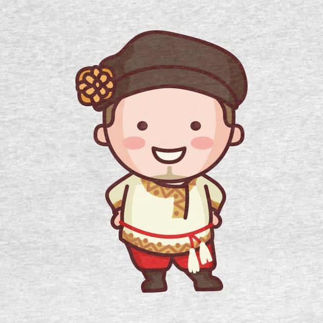 Cute Traditional Russian Folk Dancer Cartoon by SLAG_Creative